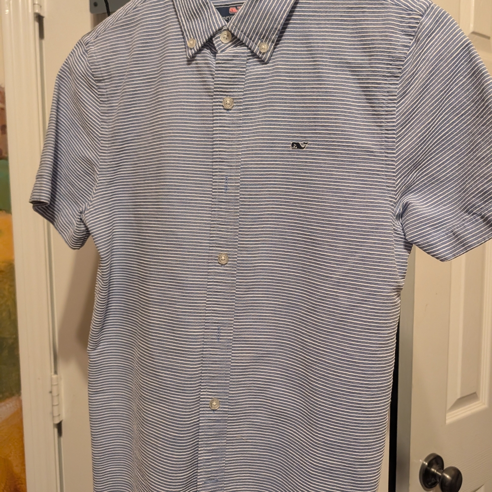 Vineyard Vines Boy's Blue Striped Button Down Shirt